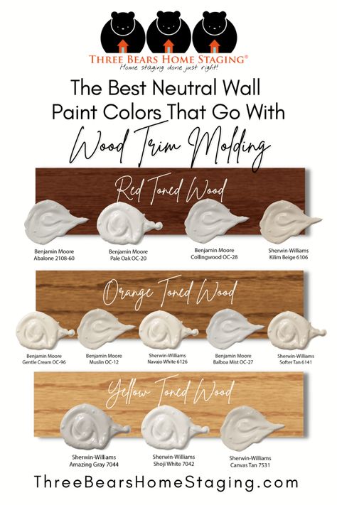 Neutral Wall Paint Colors, Neutral Wall Paint, Natural Wood Trim, Paint Pallets, Flip Houses, Stained Trim, Oak Trim, Best White Paint, Neutral Paint Color