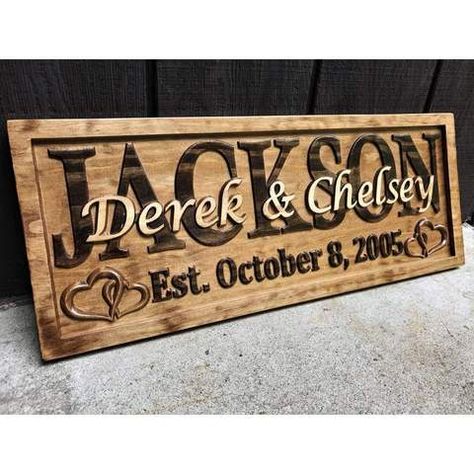 Established Wedding Sign, Last Name Established Sign, Name Established Sign, 3d Hearts, Wooden Carved Signs, 5 Year Anniversary Gift, Couples Bridal Shower, Family Wood Signs, Wood Anniversary Gift