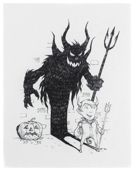 18/31 #inktober #inktober2016 #halloween #costume #kid #devil #shadow #demon #mikephillipsart #artist #ink #drawing #illustration #cartoon Evil Shadow Drawing, Demon Ink Drawing, Scary Shadow Drawing, Demon Inktober, Demon Shadow, Devil Illustration, Demon Illustration, Shadow Demon, Shadow Illustration