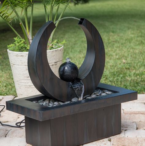 Wildon Home® Russel Metal Fountain with Light & Reviews | Wayfair Contemporary Outdoor Living, Modern Fountain, Solar Fountain, Outdoor Deck Furniture, Fountain Feature, Waterfall Fountain, Water Fountains Outdoor, Best Outdoor Furniture, Outdoor Fountain