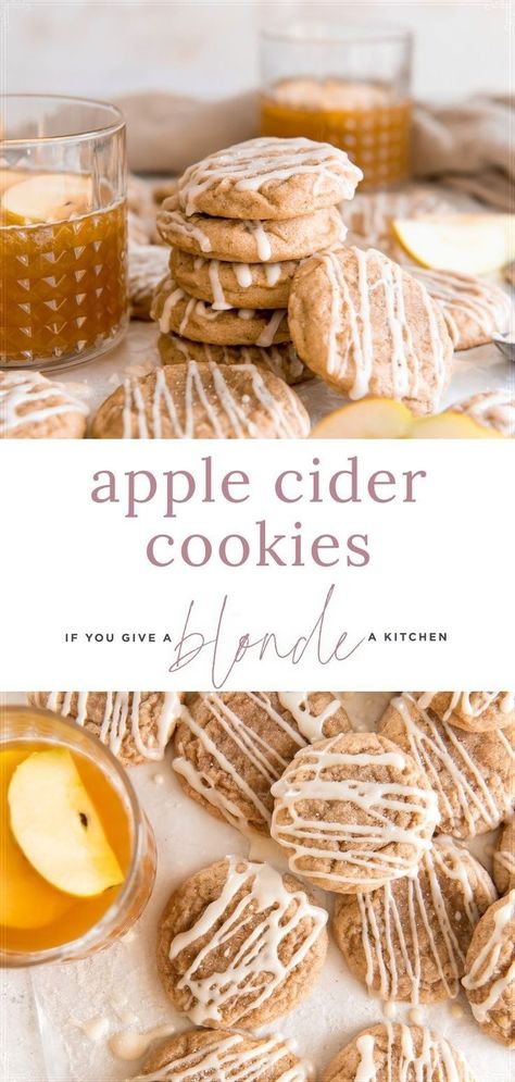 Cookie Trailer, Apple Cider Reduction, Cider Cookies, Apple Cider Cookies, Patty Cakes, Fall Cookie Recipes, Fall Baking Recipes, Homemade Apple Cider, Fall Drink