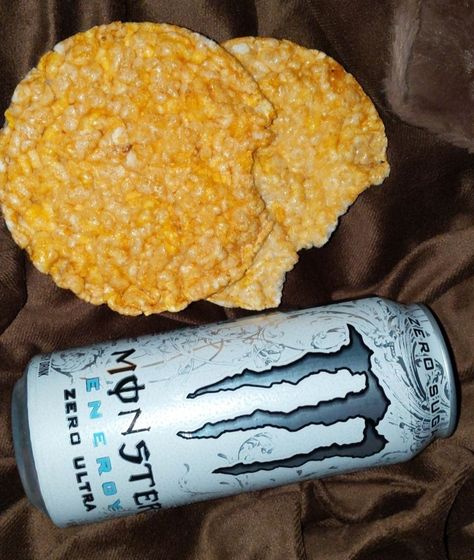 Two Caramel Rice Cakes [80] , Monster Ultra White [10] Weight Problems Aesthetic, Meals Restriction, High Restriction Diet Foods, Food Inspo Ed, Wl Ed, Low Cal Food Ed, Low Cal Foods, Healthy Food Dishes, Small Snacks