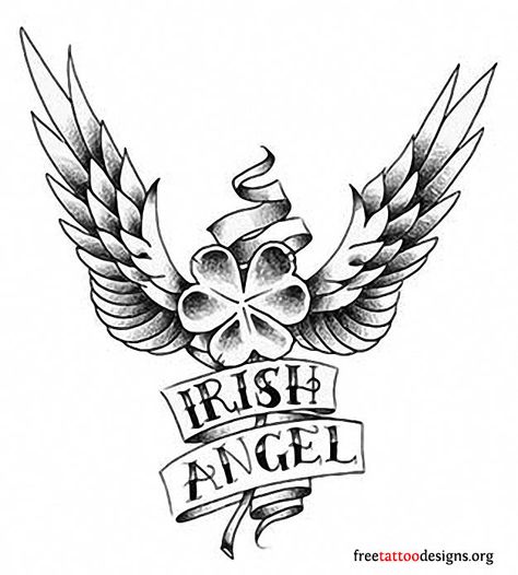 Irish shamrock tattoo design Shamrock Tattoo Design, Irish Shamrock Tattoo, Claddagh Tattoo, Shamrock Tattoo, Four Leaf Clover Tattoo, Shamrock Tattoos, Irish Tattoos, Clover Tattoos, Angel Tattoo Designs