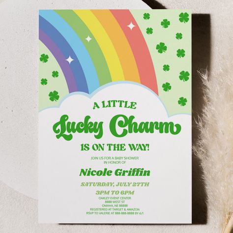 Lucky Baby Shower Theme, Baby Shower Themes March, Lucky Charm Baby Shower Ideas, March Baby Shower Themes, Rainbow Baby Shower Theme, March Baby Shower, Irish Theme, March Baby