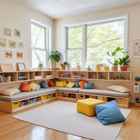 Kids Club Ideas, School Interior Design Classroom, Interior Design Classroom, School Interior Design, Design Classroom, Education Design Interior, Reception Classroom, Home Day Care, Kindergarten Design