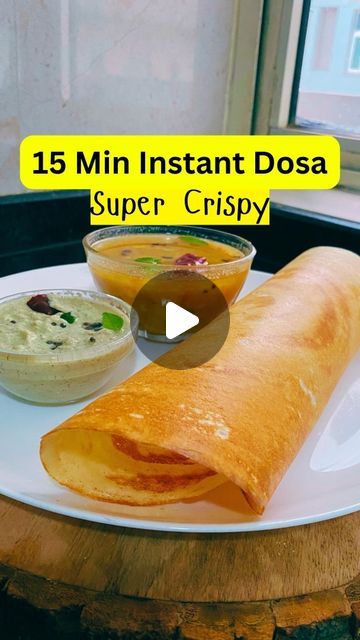 Crispy Dosa Recipe, South Indian Recipes Videos, Instant Dosa Recipe Video, Quick Dosa Recipe, Easy Cooking Recipes Indian, Wheat Dosa Recipe, Suji Dosa Recipe, Dosa Sambhar Recipe, Easy Dosa Recipe