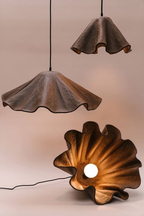 Biohm’s coffee and orange waste lampshades pave the way to greener living Biomimicry Design Products, Organic Lamp, Ceramic Lampshade, Pottery Lighting, Diy Pendant Light, House Wall Design, Ceramic Artwork, Diy Ceramic, Lampe Decoration