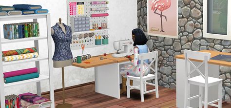 The Sims 4 Cc Sewing Machine, Sims 4 Cc Sewing Clutter, Sims 4 Cc Sewing Machine, Sims 4 Sewing Machine, Sims 4 Sewing Cc, Sims 4 Cc Hobbies And Skills, Sewing Workshop Studio, Female Sims, Cc Sims4