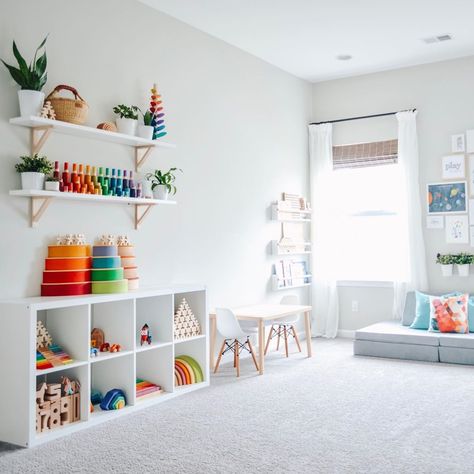 Small Kids Bedroom, Small Playroom, Small Kids Room, Baby Playroom, Toddler Playroom, Playroom Design, Storage Stool, Small Kids, Toddler Rooms