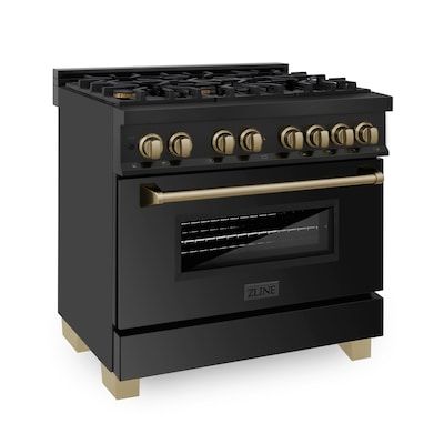 36 Inch Gas Range, Zline Autograph Edition, Zline Kitchen, Kitchen Appliance Packages, Dual Fuel Ranges, Iron Grate, Outdoor Refrigerator, Gas Oven, Gas Cooktop