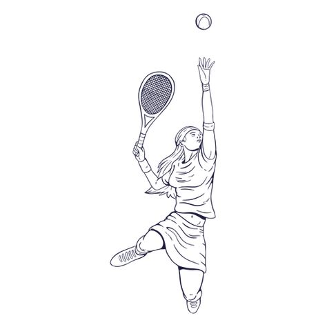 Female tennis player character hand drawn #AD , #AD, #Paid, #player, #drawn, #hand, #tennis Tennis Sketch Drawings, Tennis Drawing Art, Tennis Sketch, Tennis Drawing, Sport Drawing, Sports Drawing, Elephant Sketch, Tennis Art, Sports Drawings