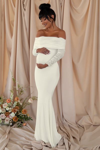 Babyshower Dress, Outfit Pregnant, White Maternity Dress, Vestidos Para Baby Shower, Pregnant Bride, White Maternity Dresses, Pregnancy Pictures, Maternity Outfit, Pregnant Wedding