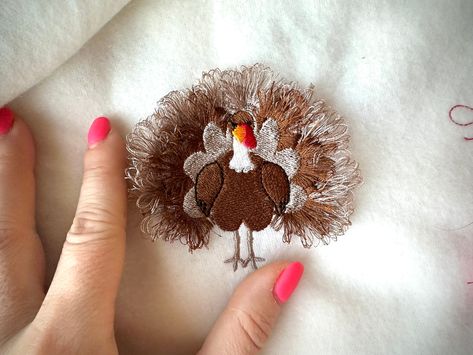 MINI Fringed Turkey Thanksgiving fluffy thanks fall machine embroidery designs awesome Gobble bird fringe ITH in the hoop embroiderySizes2 inches2.5 inches3 inches3.5 inches 100 % safe to wash.The design has a special seam holding fringe in place.It is easy. Embroider the design as usual. Large sat Embroidery Motifs, Thanksgiving Turkey, Macrame Design, Satin Stitch, Embroidered Sweatshirts, Fall Harvest, Applique Designs, Embroidery Files, Embroidery Projects