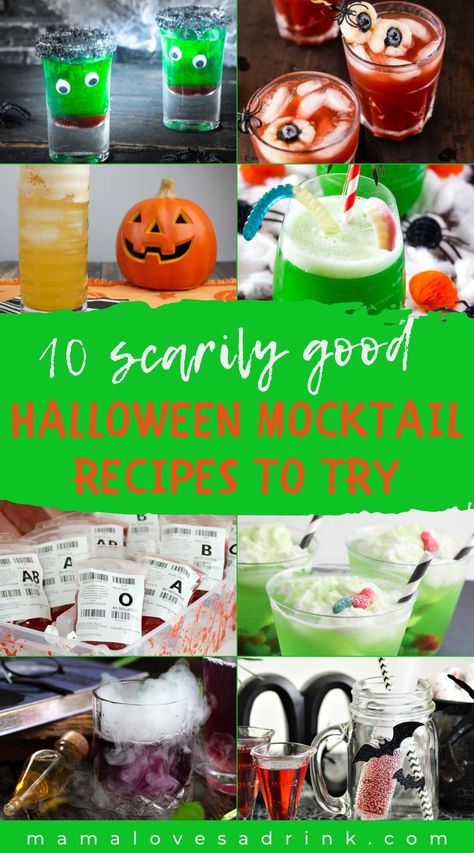 Halloween Soda Drinks, Virgin Halloween Cocktails, Fun Halloween Drinks Non Alcoholic, Spooky Non Alcoholic Drinks, Halloween Virgin Drinks, Virgin Halloween Drinks, Nonalcoholic Halloween Drinks, Halloween Themed Drinks Non Alcoholic, Hocus Pocus Drinks For Kids