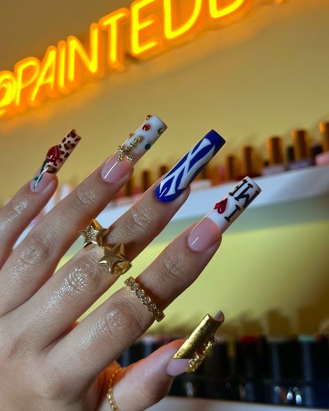 bet you can’t tell I’m obsessed 🗽♎️⚜️🍒🦓📿 . . . Inspo @deez__nailzz . @nailzkatkat “PBP10” for $$ off Skin rubber base White French tips gel polish Vanilla cream Cranberry bliss @apresnailofficial Sculpted square xl Pine-ing for you Aquarius Rising @izemikorea from @haenails Belvia black and white gel paints . . #nails #nailart #nailinspo #naildesign #handdrawn #miami #miamigardens #miamilakes #hialeah #wynwood #doral #miramar #pembroke #nailtech #nailartist #gelx #gelextensions #ap... French Tips Gel, White French Tips, Cranberry Bliss, Bday Nails, Aquarius Rising, Girly Acrylic Nails, Short Square Acrylic Nails, Long Acrylic Nails Coffin, Nails Only