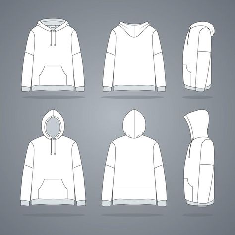 Sweatshirt Design Template, Jacket Outline Template, Hoodie Design Template, Hoodie Outline Template, Clothing Brand Sketches, Jacket Template Design, Jacket Print Design, Draw Hoodie, Hoodie Layout