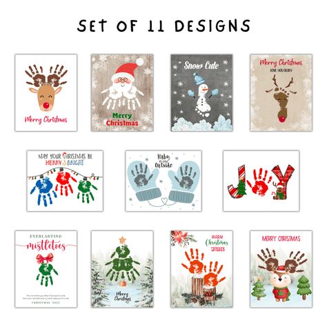 Baby Feet Christmas Craft, Christmas Footprint Crafts, Handprint Art Christmas, Handprint Christmas Cards, Christmas Handprint Art, Baby Christmas Crafts, Christmas Handprint Crafts, Christmas Handprint, Handprint Christmas