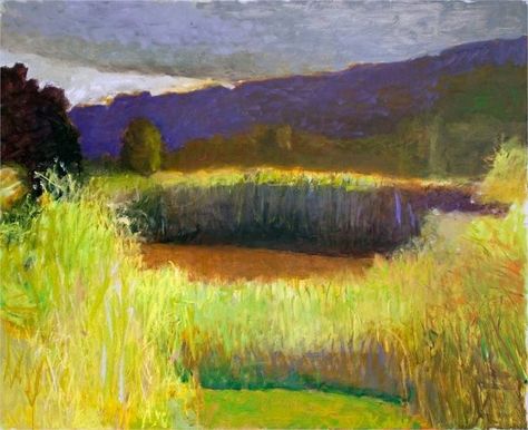 Describe your pin Wolf Kahn, Pastel Landscape, Pierre Auguste Renoir, Paintings I Love, Pastel Art, Pastel Painting, Claude Monet, Art Galleries, Abstract Landscape