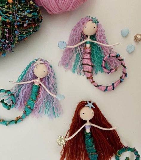 Mermaid Diy Crafts, Wire Creations, Mermaid Crafts, December 3rd, Holiday Boutique, Mermaid Ornament, Mermaid Fairy, Yarn Dolls, Mermaid Diy