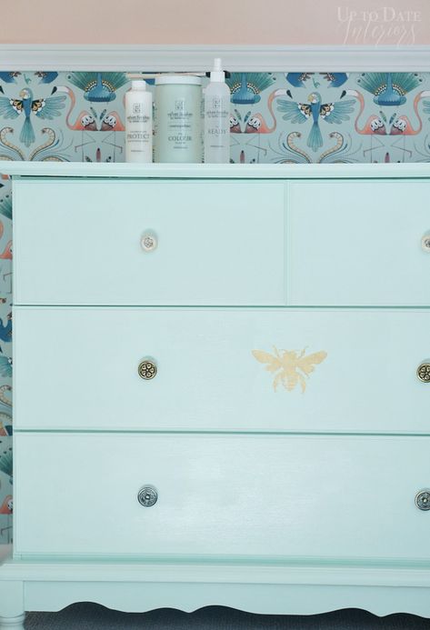 Painted Dresser For Nursery, Paint A Dresser, Green Chalk Paint, Diy Furniture Makeover Ideas, Distressed Furniture Painting, Paint Dresser, Dresser Redo, Blogger Home, Painted Furniture Colors