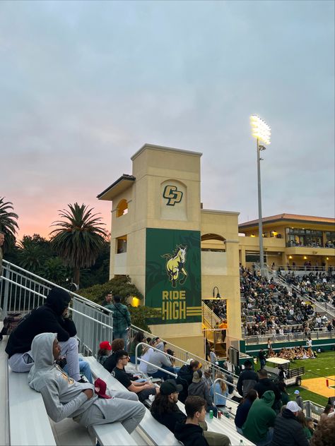 Cal Poly Aesthetic, Cal Poly Slo Aesthetic, Calpoly Slo, Football Sunset, University Of California Santa Cruz, Cal Poly Slo, College Decision, College Core, College Goals