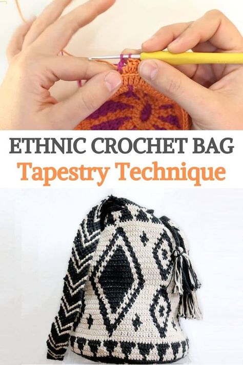 Crochet Bag Tapestry, Wayuu Bags Pattern, How To Weave, Free Crochet Bag, Crochet Bag Tutorials, Ethnic Bag, Crochet Bag Pattern Free, Bag Pattern Free, Free Pdf Pattern