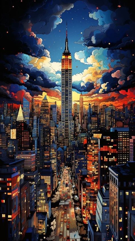 Iphone Wallpaper 4k, Bulldog Art, City Painting, Abstract Art Wallpaper, Art Gallery Wallpaper, Cool Wallpapers Art, City Wallpaper, Fantasy Art Landscapes, Beginner Painting