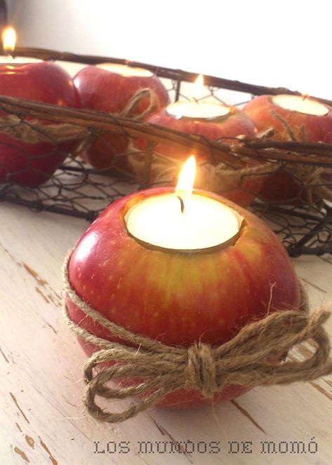 Velas Candles, Thanksgiving Decorations Diy, Diy Thanksgiving, Diy Candle Holders, Fall Deco, Thanksgiving Table Settings, Thanksgiving Centerpieces, Diy Candles, Decoration Table