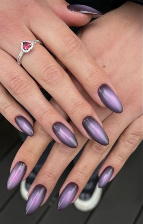 Wife Nails, Dark Purple Nails, Violet Nails, Nails Collection, Airbrush Nails, Grunge Nails, Blush Nails, Pretty Gel Nails, Exude Confidence