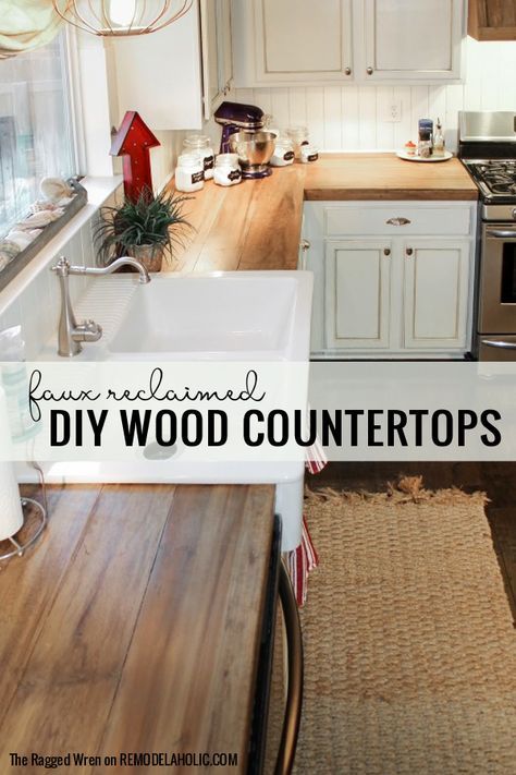 Wooden Countertops Kitchen, Diy Wood Countertops, Wooden Countertops, Interior Simple, Kitchen Design Diy, Kitchen Diy Makeover, Diy Kitchen Renovation, Kitchen Organization Diy, Diy Kitchen Remodel