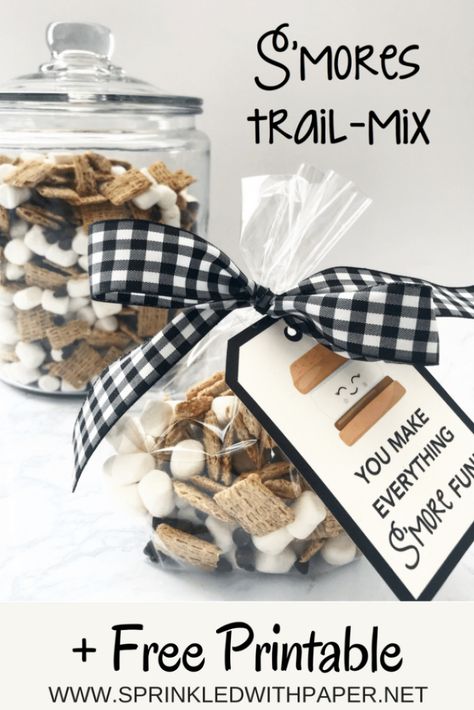 Smores Favors, Smores Party, Smores Kits, Camping Theme Birthday, Favor Bag Toppers, Camping Birthday, S'mores, Camping Party, Snack Mix