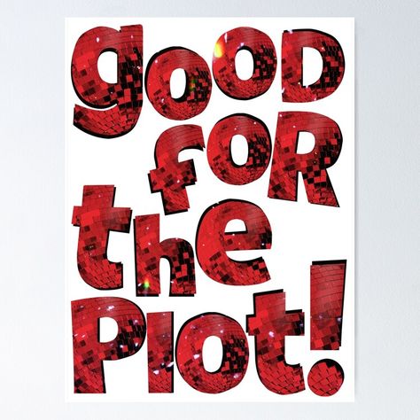 Get my art printed on awesome products. Support me at Redbubble #RBandME: https://www.redbubble.com/i/poster/GOOD-FOR-THE-PLOT-red-disco-letters-by-juliasantos5/160990172.LVTDI?asc=u Good For The Plot, Disco Letters, Anti Establishment, For The Plot, Letter Art, Art Boards, Sale Poster, Poster Design, My Art