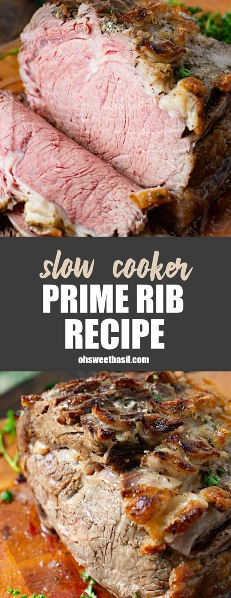 Rib Roast Slow Cooker, Slow Cooker Prime Rib, Reheating Prime Rib, Cooking Prime Rib Roast, Boneless Prime Rib Roast, Prime Rib Steak, Beef Rib Roast, Crockpot Roast Recipes, Prime Rib Roast Recipe