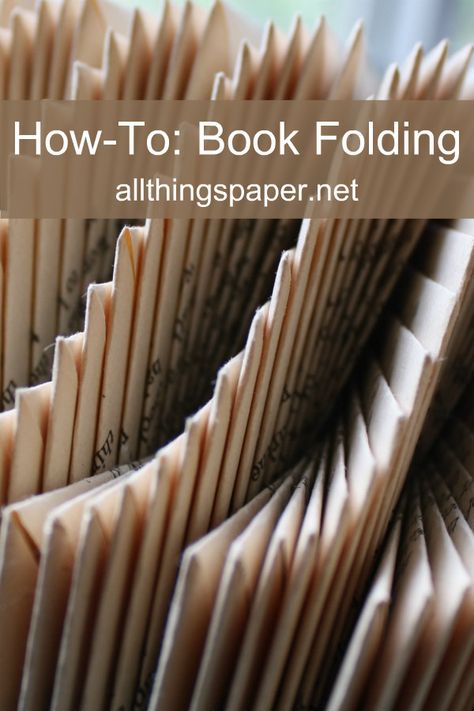 How To Do Folded Book Art, Paper Book Folding, Book Folding Art Patterns Free, Book Arts Ideas, How To Fold Book Pages Into Art, Book Folding Tutorial Step By Step, Folded Pages Book Art, Book Origami Folding, Book Page Folding Patterns Free