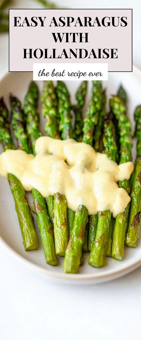 Image for Easy Asparagus with Hollandaise Asparagus Recipes With Sauce, Asparagus And Hollandaise Sauce, Creamed Asparagus Recipes, Sauteed Asparagus Recipes, Asparagus Recipes Stove Top, Sauce For Asparagus, Cooked Asparagus Recipes, Fresh Asparagus Recipes, Recipes For Asparagus