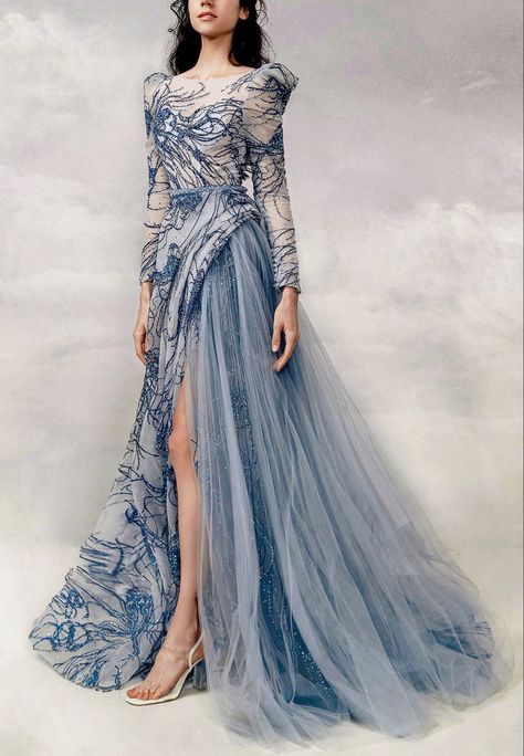 Acotar Gowns, The Atelier Couture, Soiree Outfits, Sequin Mesh Dress, Fiercely Feminine, Look Formal, The Atelier, Fancy Dresses Long, Fashion Gowns