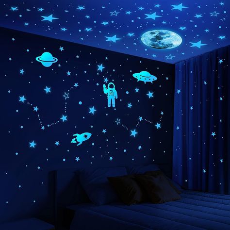 Transform Your Child's Bedroom into a Galaxy of Dreams! Elevate bedtime with the ALMEKAQUZ Glow in The Dark Stars, featuring 1078 pieces of stars, planets, rockets, and astronauts that glow beautifully in the dark. Perfect for sparking imagination and creating a soothing atmosphere for your little ones. Key Features: 🌌 Glow in The Dark: Charge under light and enjoy a mesmerizing glow at night. 🎨 Easy Application: Stick on clean, smooth surfaces for instant magic. 🎁 Perfect Gift: Ideal for b... Witch Core Outfits, Glow In The Dark Stars, Dark Stars, Glow Stars, Dark Star, Trendy Home Decor, Trendy Home, Twinkle Lights, Child's Room