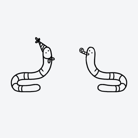 Matching Snail Tattoo, Worm Tattoo Ideas, Cute Worm Tattoo, Pookie Tattoo, Worm Drawing Cute, Earthworm Tattoo, Three People Tattoos, Chubby Tattoo, Worm Doodle