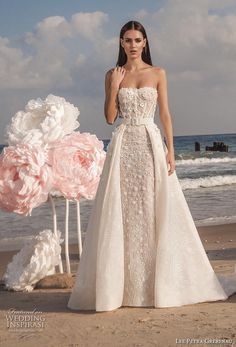 lee petra grebenau fall 2019 bridal strapless sweetheart neckline bustier full embellishment romantic a line wedding dress overskirt mid back chapel train (3) mv -- Lee Petra Grebenau 2019 Wedding Dresses | Wedding Inspirasi #wedding #weddings #bridal #weddingdress #weddingdresses #bride #fashion ~ Attached Skirt Wedding Dress, Mini Wedding Dress With Detachable Skirt, Trumpet Wedding Dress With Overskirt, Detached Skirt Wedding Dress, Wedding Dresses Detachable Train, Wedding Dresses Overskirt, Overskirt Wedding Dress Removable, Wedding Dress Removable Skirt, Wedding Dress With Removable Skirt