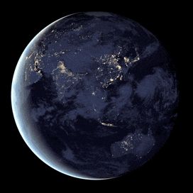 Amazing Animated Earth Gifs at Best Animations Satellite View Of Earth, Animated Earth, Earth At Night, Earth Gif, Earths Rotation, Double Exposition, Earth Photos, Atmospheric Phenomenon, Earth From Space