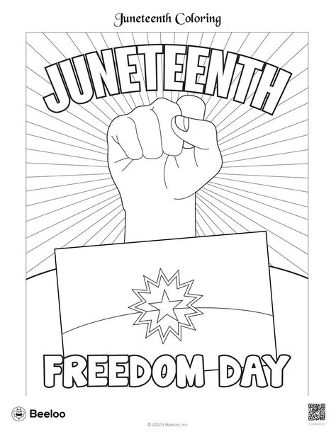 Juneteenth Coloring • Beeloo Printable Juneteenth Crafts For Toddlers, Juneteenth Crafts, Juneteenth Party, Explore Drawing, Free Science Worksheets, Prek Crafts, Summer Bulletin Boards, School Age Activities, Drawing Pages