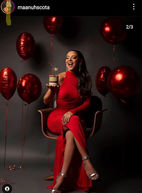 Red Outfit Birthday Photoshoot, 23rd Bday Photoshoot, Classic Birthday Photoshoot, Birthday Outfit Shoot Ideas, Red Dress For Birthday, 55th Birthday Photoshoot Ideas, Birthday Dress Photoshoot Ideas, Unique Birthday Photoshoot Ideas Women, Sag Season Photo Shoot