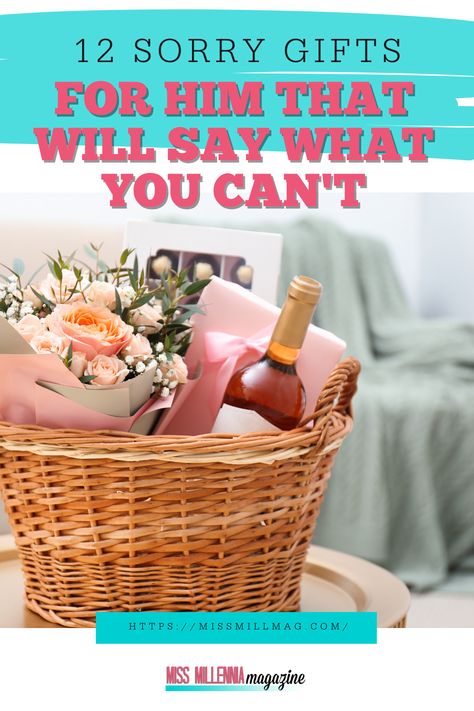 Explore 12 carefully chosen sorry gifts for him that eloquently convey your apology, offering meaningful gestures to mend relationships. https://missmillmag.com/sorry-gifts-for-him/ Apology Basket For Him, Cute Apology For Boyfriend Gift Ideas, Sorry Box For Boyfriend, Im Sorry Basket For Boyfriend, I’m Sorry Gift Ideas For Him, I’m Sorry Basket For Boyfriend, Sorry Gift Ideas For Boyfriend, Apology Gift Ideas, I’m Sorry Gifts