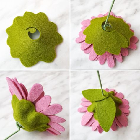 Felt Flower Diy, Diy Felt Flowers, Felt Daisy, Diy Will, Felt Flowers Patterns, Felt Flower Tutorial, Felt Flower Bouquet, Baby Mobil, Felt Flowers Diy