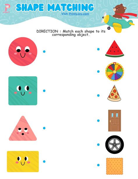 Shape Matching Worksheets For Preschool Identify Shapes Activities, Activities For Shapes For Kindergarten, Activities To Learn Shapes, Geometric Activities Preschool, Worksheet Shapes Preschool, How To Teach Shapes To Preschoolers, Match Worksheet Preschool, Cognitive Worksheets For Kids, Same And Different Worksheets Preschool