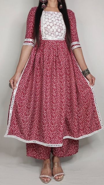 Dress Indian Style Simple Cotton Neck Design, Niara Dress Design, Bsy Fabss, Naira Kurti Design, Kurtee Designs Latest, Naira Suits Designs, Nayara Cut Kurti Design, Nyra Cut Pattern Kurti, Nayara Cut Kurti