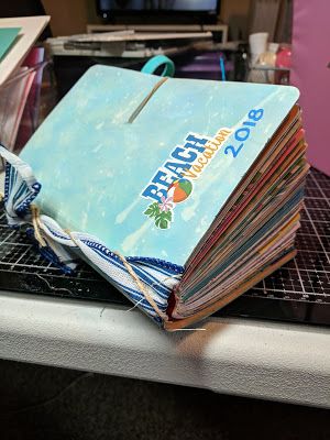 A chunky beach junk journal from our roadtrip to the beach this summer. Vacation Junk Journal, Beach Junk Journal Ideas, Summer Junk Journal, Beach Junk Journal, Beach Journal, Palm Tree Sticker, Summer Journal, Running In The Rain, Diary Covers