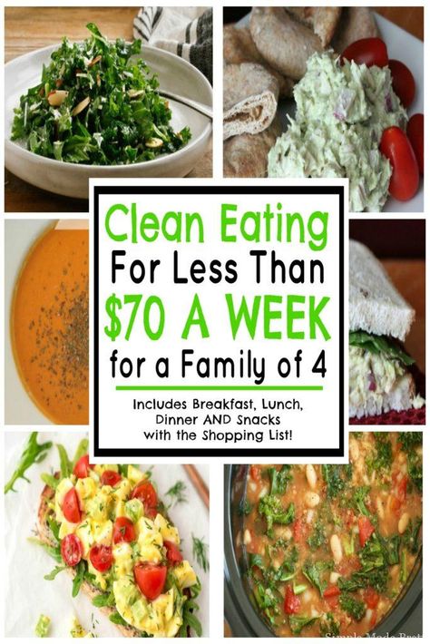 Breakfast, lunch, dinner and snack recipes with a meal plan so you can start clean eating for less than $70 a week for a family of 4 (without using coupons)! Pancakes Protein, Nutrition Planner, Clean Eating Vegetarian, Fast Life, Clean Eating For Beginners, Diner Recept, Clean Eating Meal Plan, Family Of 4, Diet Vegetarian