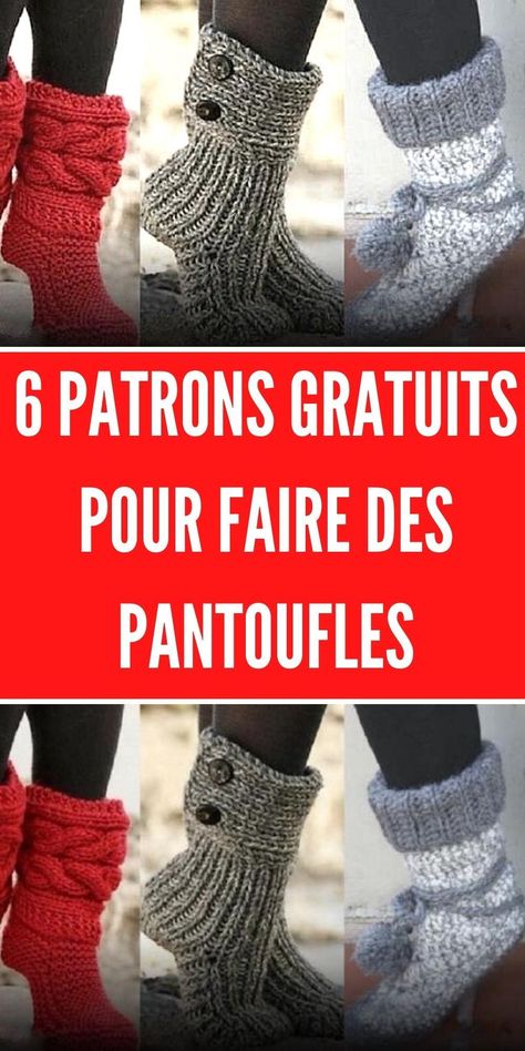 Vous aimez tricoter ou faire du crochet ? Voici 6 patrons gratuits pour faire des pantoufles en laines bien chauds. Ces pantoufles faites maison pour femmes sont bien chaudes et faciles à faire. Découvrez les tutos gratuits : Sweater Tutorial, Recycled Wool Sweater, Diy Crochet, Crochet Hats, Textiles, Couture, Knitting, Crochet