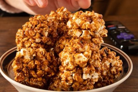 Molasses Popcorn Balls Popcorn Balls With Molasses, Sorghum Popcorn Balls, Popcorn Balls Made With Molasses, Flavored Popcorn Balls, Molasses Popcorn Balls Recipe, Old Fashioned Popcorn Balls, Molasses Popcorn Balls, Molasses Popcorn, Candy Popcorn Balls